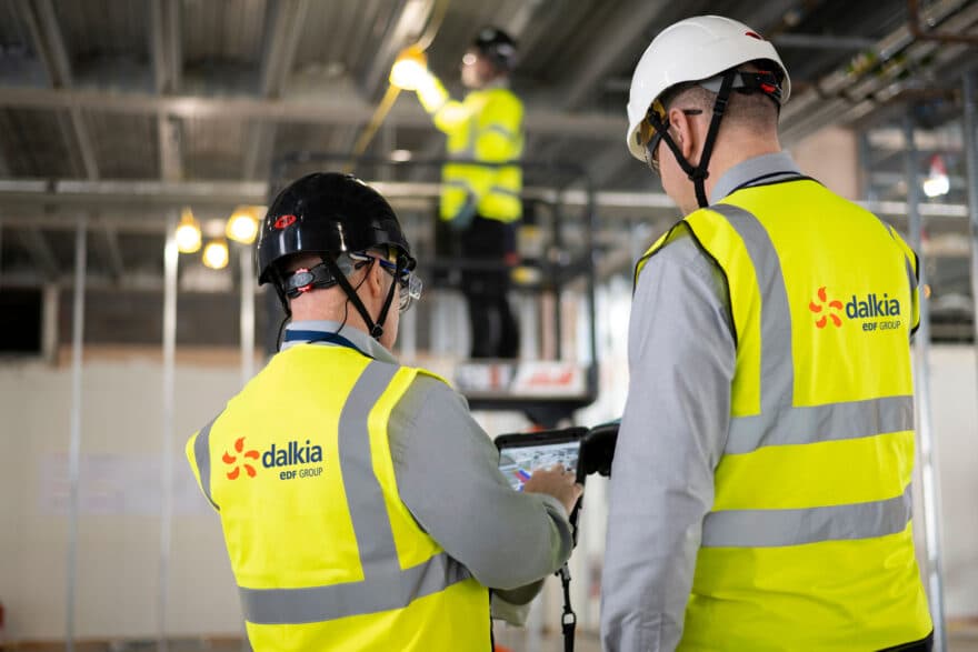 3 Engineers in High Viz Jackets on Site | Dalkia